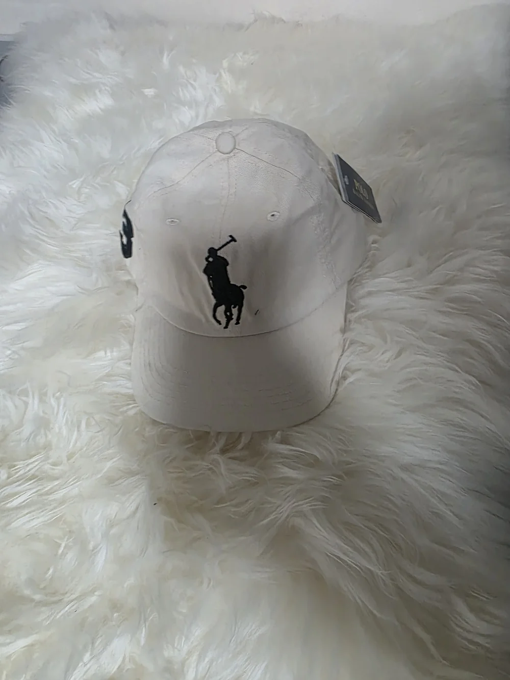 Polo by Ralph Lauren Beige Baseball Cap with Black Logo